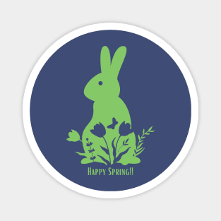 Happy Spring Easter Bunny Magnet